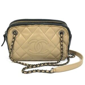 CHANEL Cream Shoulder Bag